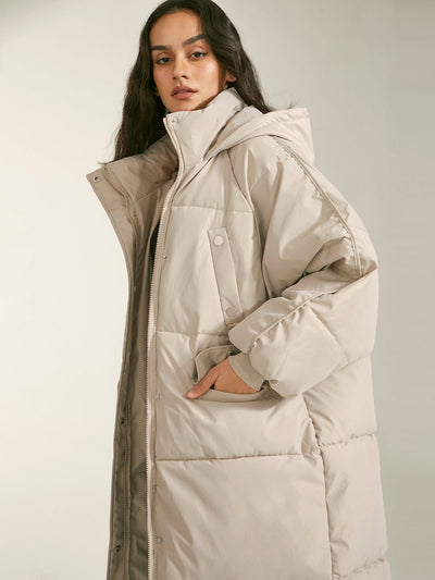 Manteau parka long à capuche