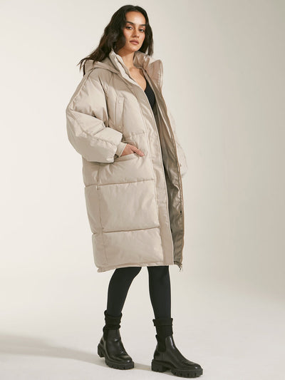 Manteau parka long à capuche