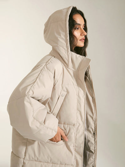 Manteau parka long à capuche