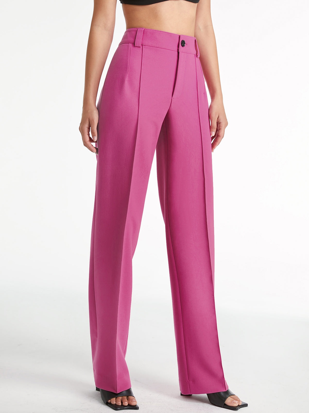 Pantalon droit taille haute Lila