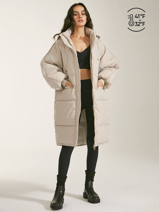 Manteau parka long à capuche