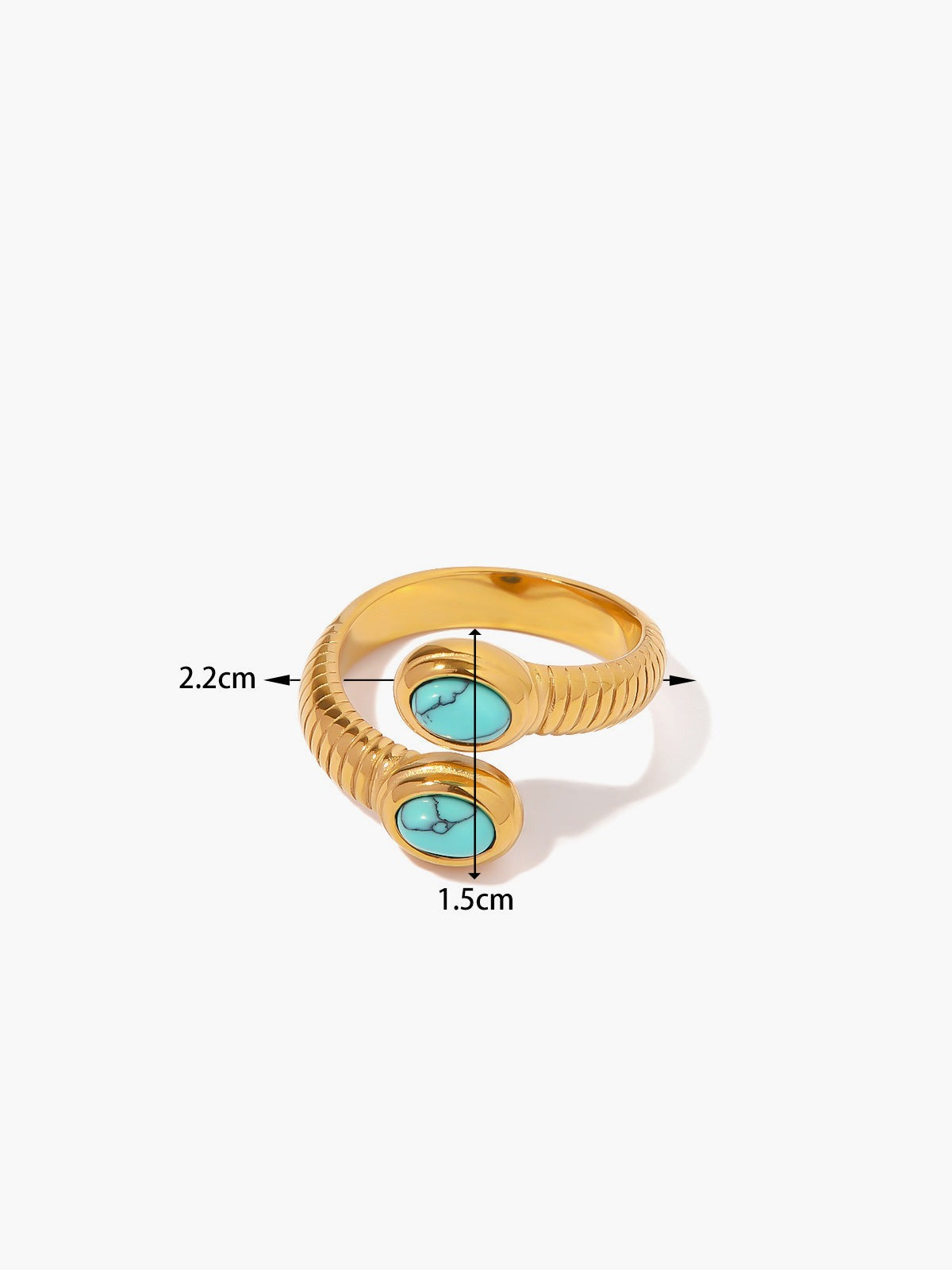 1pc Bague serpent saphir et turquoise