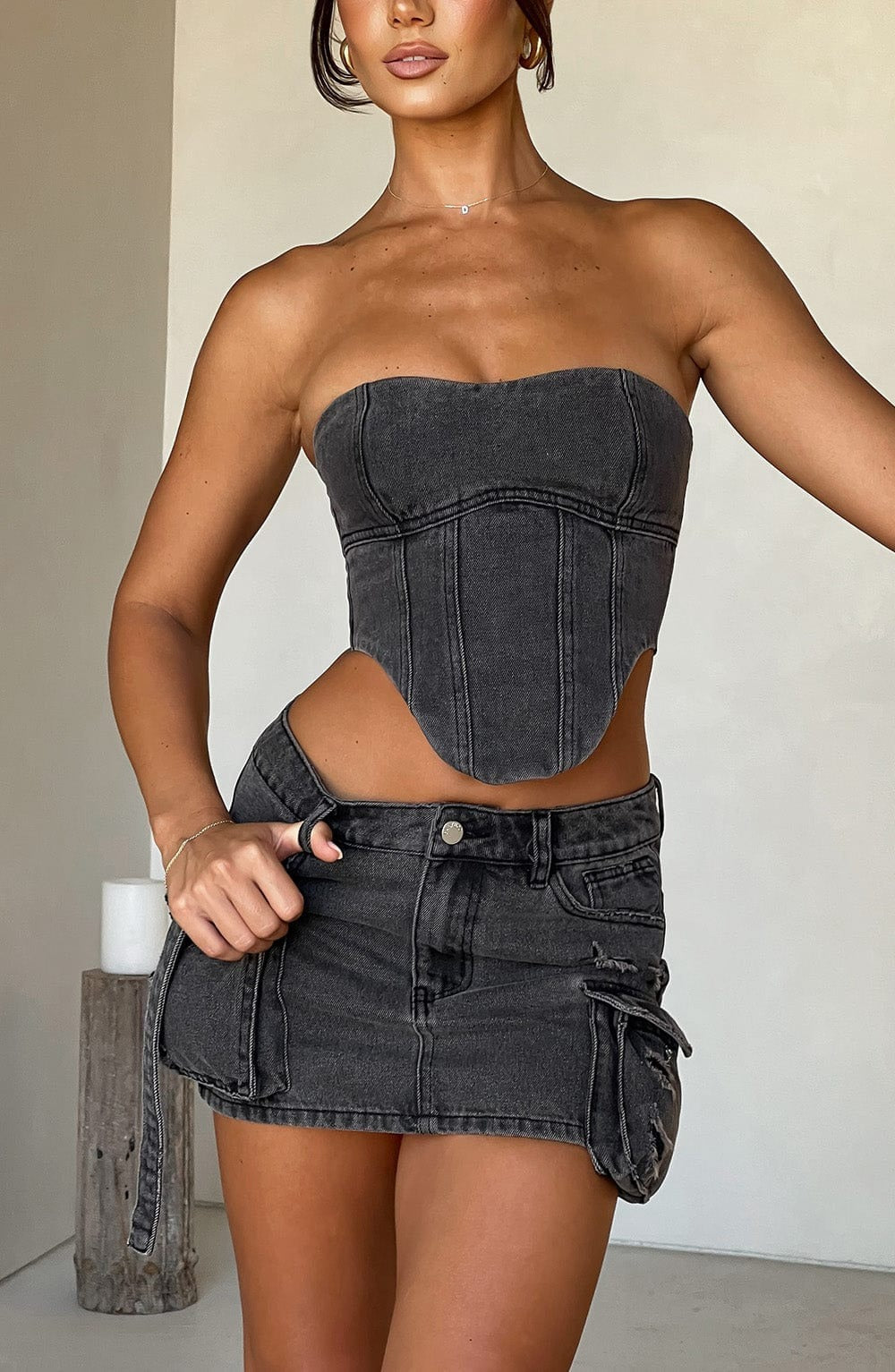 Corset en jean - Helva